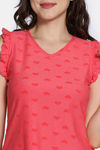 Zivame 2 Mile Fashion Sweetheart Diaries Knit Cotton Shorts Set - Rose of Sharon — thumbnail 5
